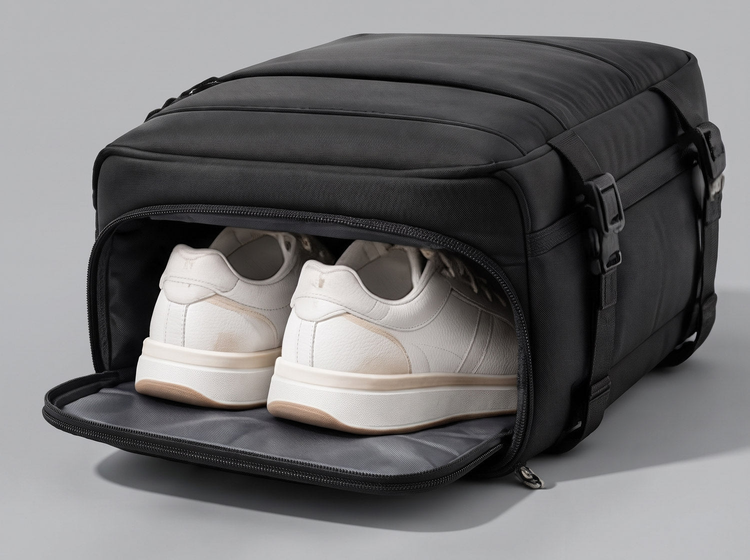 Trainers inside the vented base compartment